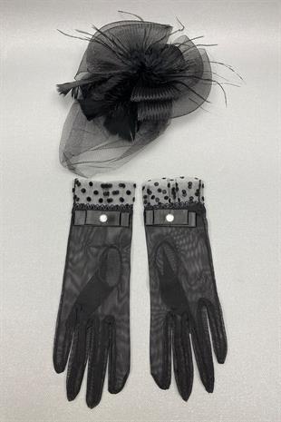 الجملة قفازات الزفاف رقصة البولكا نقطة وقبعة الزفاف