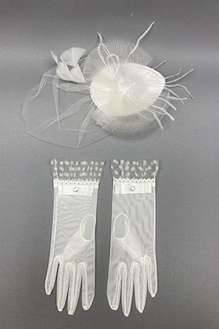 الجملة قفازات الزفاف رقصة البولكا نقطة وقبعة الزفاف