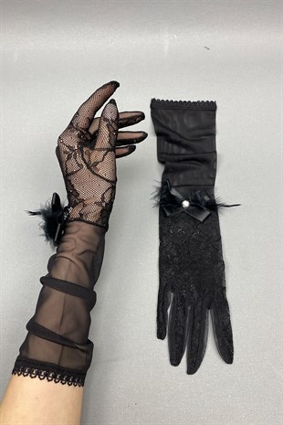 Polka Dot Wedding Hat and Lace Bridal Gloves Face Veils