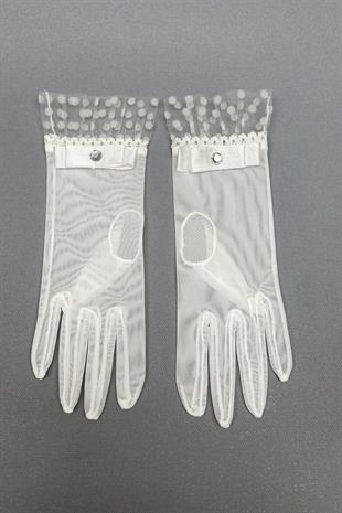 الجملة قبعة الزفاف نقطة البولكا وقفازات الزفاف