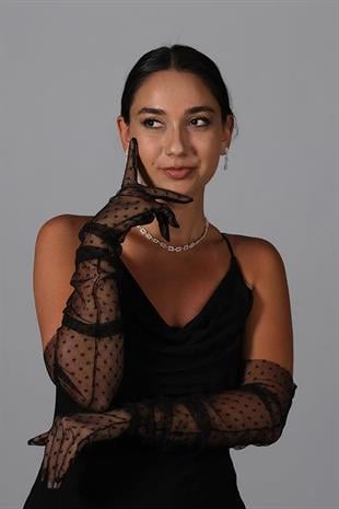 الجملة رقصة البولكا نقطة حزب زي طويل قفازات الزفاف تول