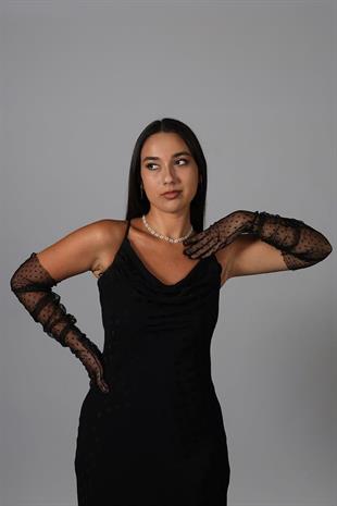 الجملة رقصة البولكا نقطة حزب زي طويل قفازات الزفاف تول