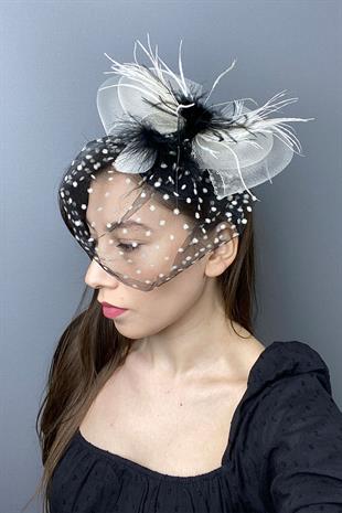 Polka Dot Voile Wedding Hat And Party Accessory