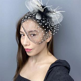 الجملة قبعة الزفاف Voilet نقطة البولكا والحزب التبعي