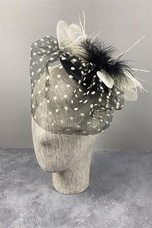 Polka Dot Voile Wedding Hat And Party Accessory