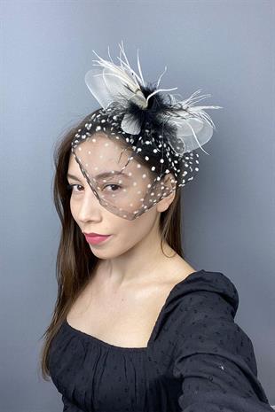 الجملة قبعة الزفاف Voilet نقطة البولكا والحزب التبعي