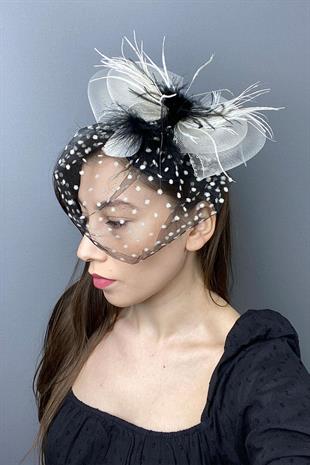 الجملة قبعة الزفاف Voilet نقطة البولكا والحزب التبعي