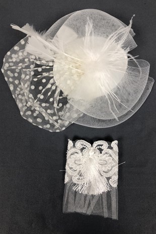 Polka Dot Voile and Bracelet Accessory Face Veils