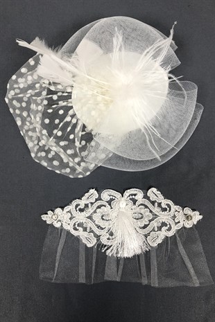 Polka Dot Voile and Bracelet Accessory Face Veils