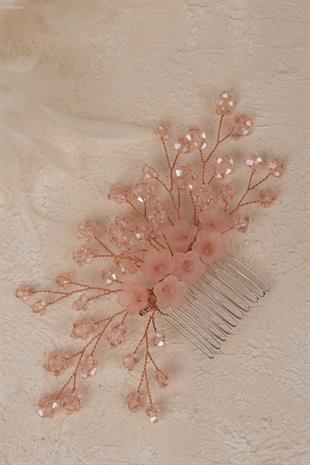 دبوس شعر مطرز على شكل زهرة من إكسسوارات شعر الزفاف