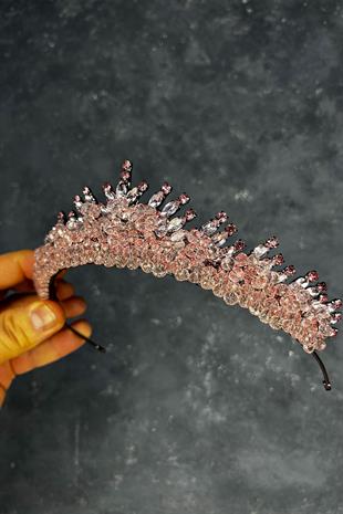 Edis Powder Pink Beaded Bridal Henna Tiara