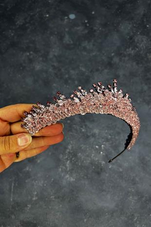 Edis Powder Pink Beaded Bridal Henna Tiara