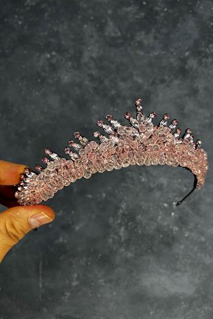 Edis Powder Pink Beaded Bridal Henna Tiara