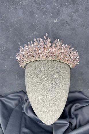Powder Elisa Design Beaded Bridal Henna Crown Hair Accessory