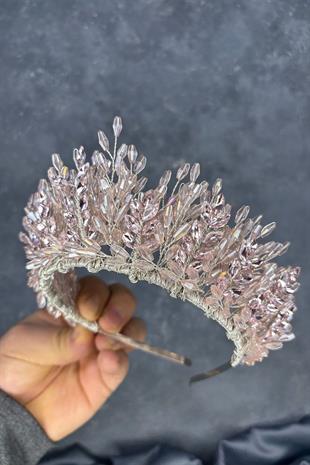 Powder Elisa Design Beaded Bridal Henna Crown Hair Accessory