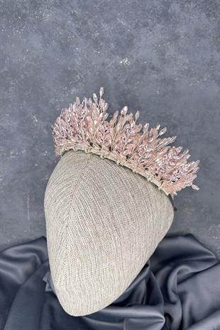 Powder Elisa Design Beaded Bridal Henna Crown Hair Accessory