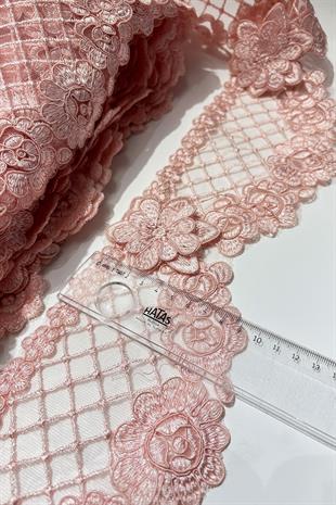 Pudra Fransız Güpür Kenar Dantel Şerit