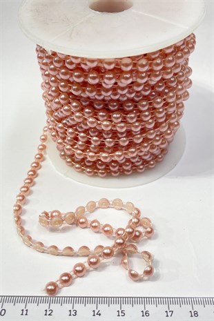 Pudra Plastik Şerit Yarım İnci 6 mm 10 mt