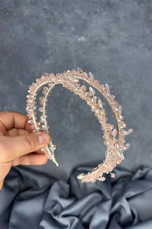Powder Saree Model Double Row Bridal Henna Crown Hair Accessory