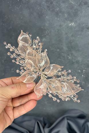 Pudra Sedefli Özün Taraklı Gelin Saç Aksesuarı