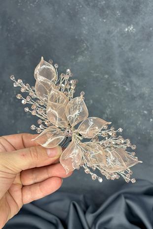 Pudra Sedefli Özün Taraklı Gelin Saç Aksesuarı