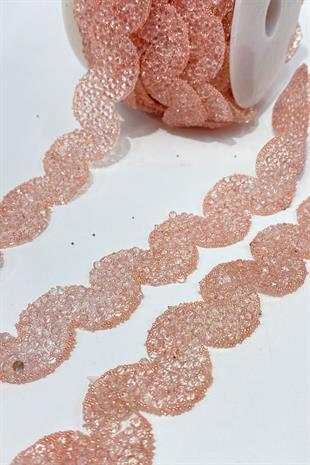 Pudra Su Yolu Desen Ütüyle Yapışan Şerit Aplik