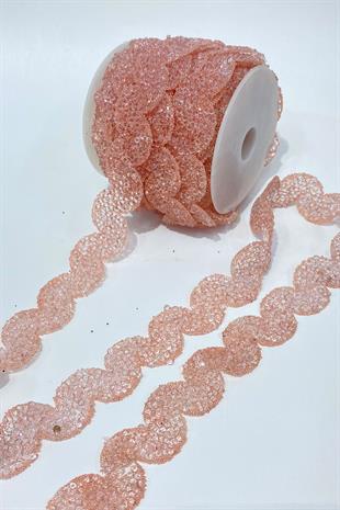 Pudra Su Yolu Desen Ütüyle Yapışan Şerit Aplik