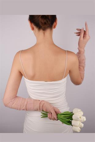 الجملة مسحوق طويل قفازات الزفاف الأنيقة تول قفازات الزفاف / الزفاف / الطرف / قفازات زي