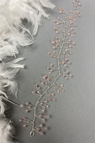 بودرة Vella مطرز بالخرز إكسسوار شعر تيارا للعروس