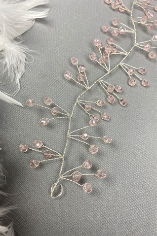 بودرة Vella مطرز بالخرز إكسسوار شعر تيارا للعروس