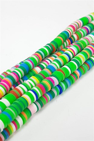 Rengarek Yeşilli Fimo Hamur Boncuk 6 mm