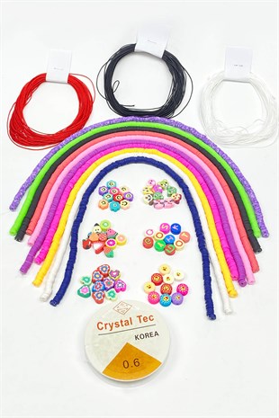 Colorful 6 mm Fimo Bead Jewelry Set