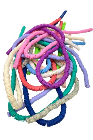 Rengarenk 6 mm Karışık Fimo Boncuk Seti 10 Dizi