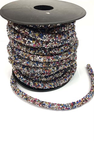 شريط أنبوب مطرز بالخرز الملون