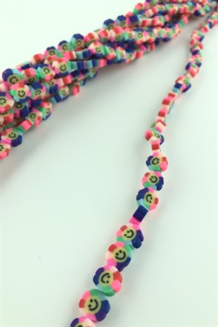 Colorful Flower Patterned Fimo Beads