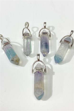 Colorful Nail Agate Natural Stone Pendant 1 Pcs