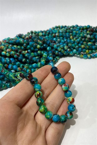 حبات زجاجية ملونة بأشرطة 8 مم