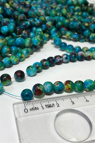 حبات زجاجية ملونة بأشرطة 8 مم