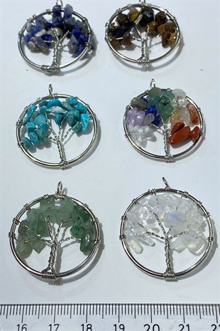 Colorful Natural Stone Bead Tree of Life 1 pcs
