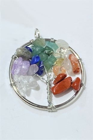 Colorful Natural Stone Bead Tree of Life 1 pcs