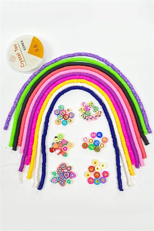 Rengarenk Fimo 6 mm Takı Başlangıç Seti