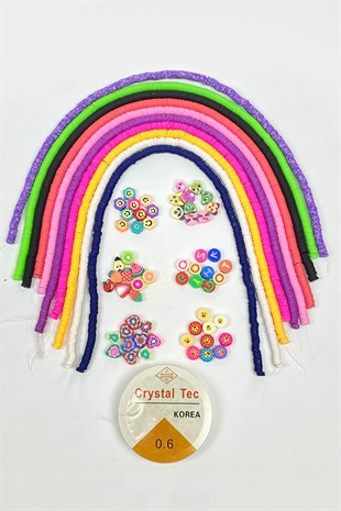Rengarenk Fimo 6 mm Takı Başlangıç Seti