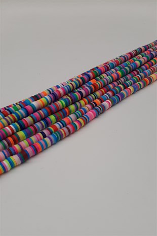 Rengarenk Fimo Hamur Boncuk 6Mm