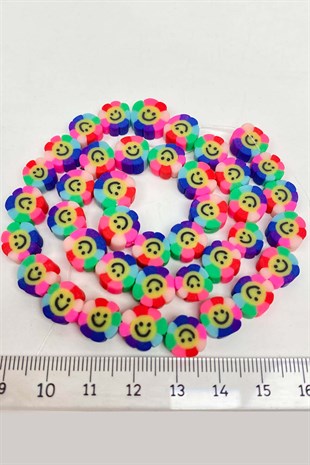 Rengarenk Gülen Yüz Fimo Hamur Boncuk