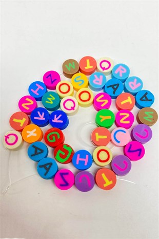 Rengarenk Harf Model Fimo Hamur Boncuk