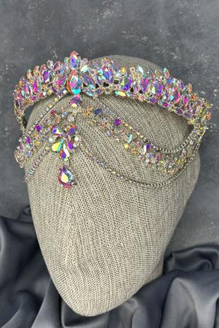 Colorful Hera Headband Dangling Bridal Henna Crown Hair Accessory