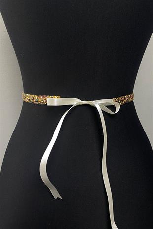 ملون مطرز مساء اللباس حزام الخصر الإكسسوار