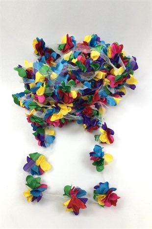 Rengarenk Lazer Kesim Tül Çiçek