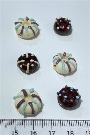 Colorful Murano Glass Bead Donut 1 Piece