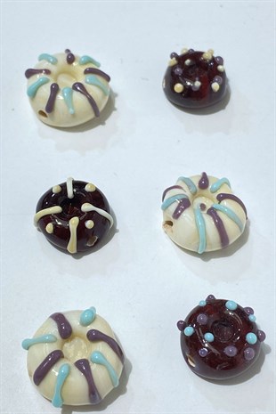 Colorful Murano Glass Bead Donut 1 Piece